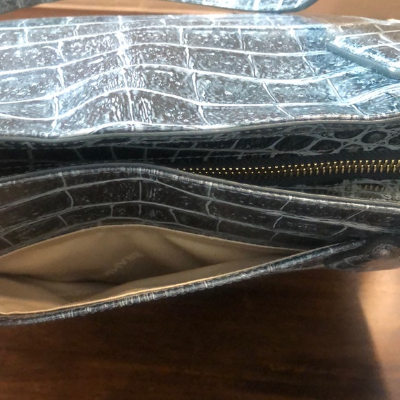 BRAHMIN Misha Obsidian Veil Crocodile Leather Shoulder Bag Top Zip Closure NWT - Picture 17 of 17